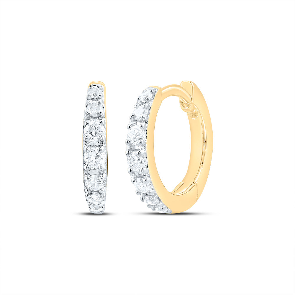 10kt Yellow Gold 1/6 Cttw Diamond Hoop Earring