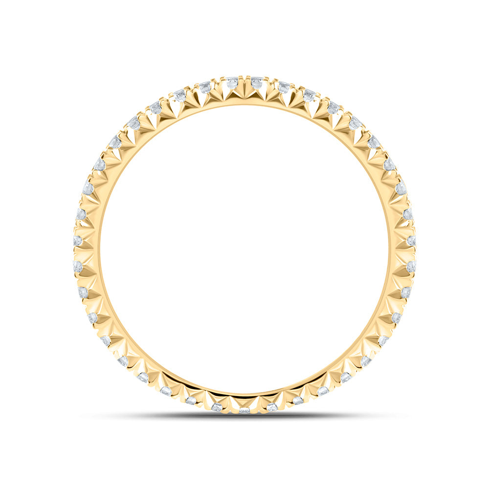 14kt Yellow Gold 1/3 Cttw Diamond Ana M Fashion Cnc Eternity Wedding Engagement Anniversary Band, Women Size: 5-9