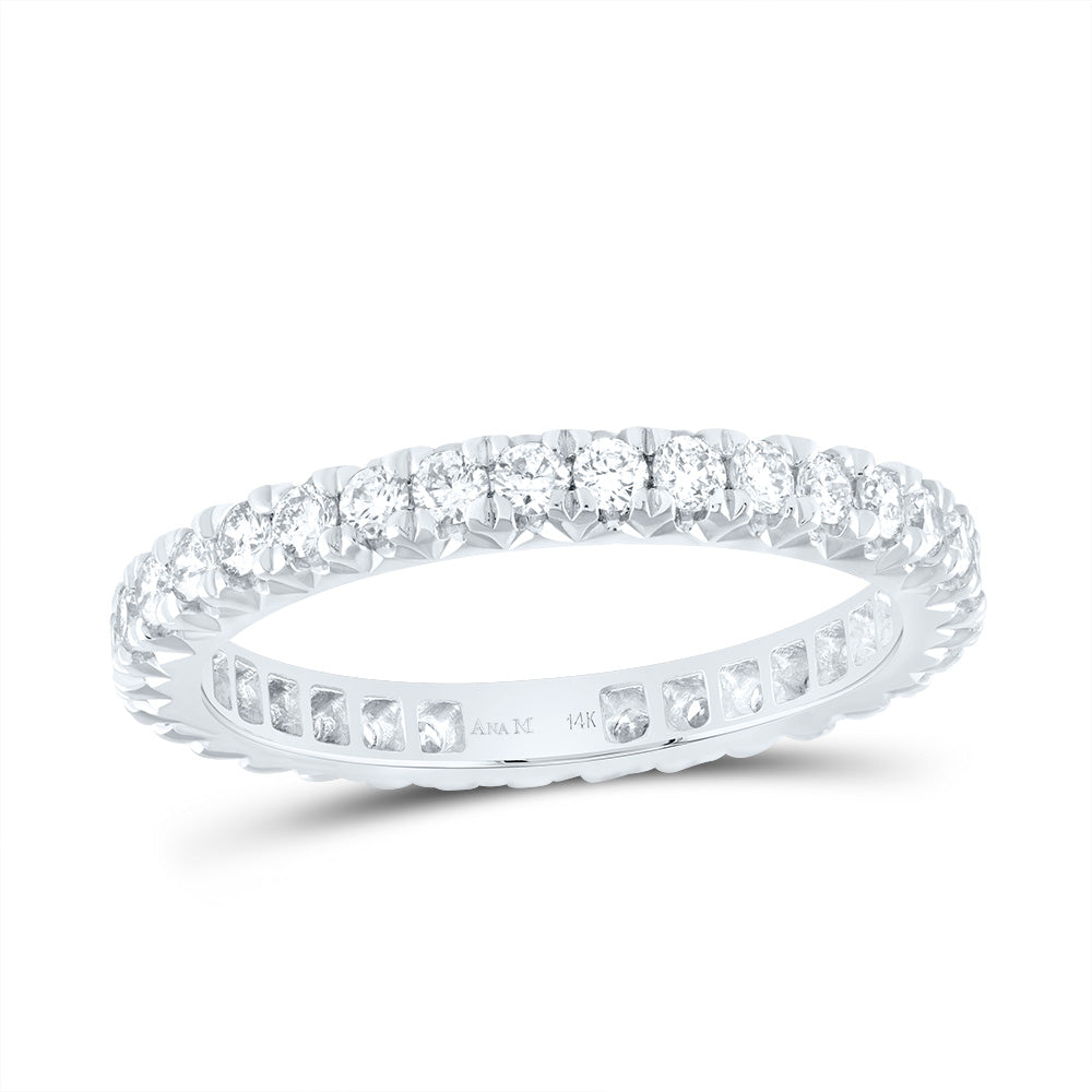 14kt White Gold 3/4 Cttw Diamond Ana M Fashion Cnc Eternity Wedding Engagement Anniversary Band, Women Size: 5-9