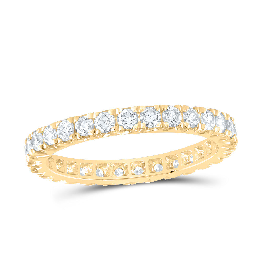 14kt Yellow Gold 1 1/5 Cttw Diamond Ana M Fashion Cnc Eternity Wedding Engagement Anniversary Band, Women Size: 5-9