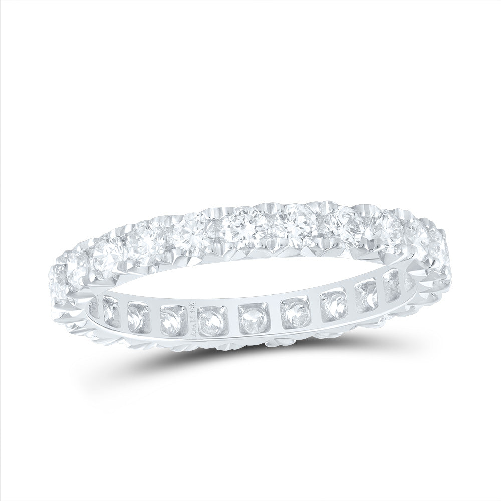 14kt White Gold 1 1/4 Cttw Diamond Ana M Fashion Cnc Eternity Wedding Engagement Anniversary Band, Women Size: 5-9