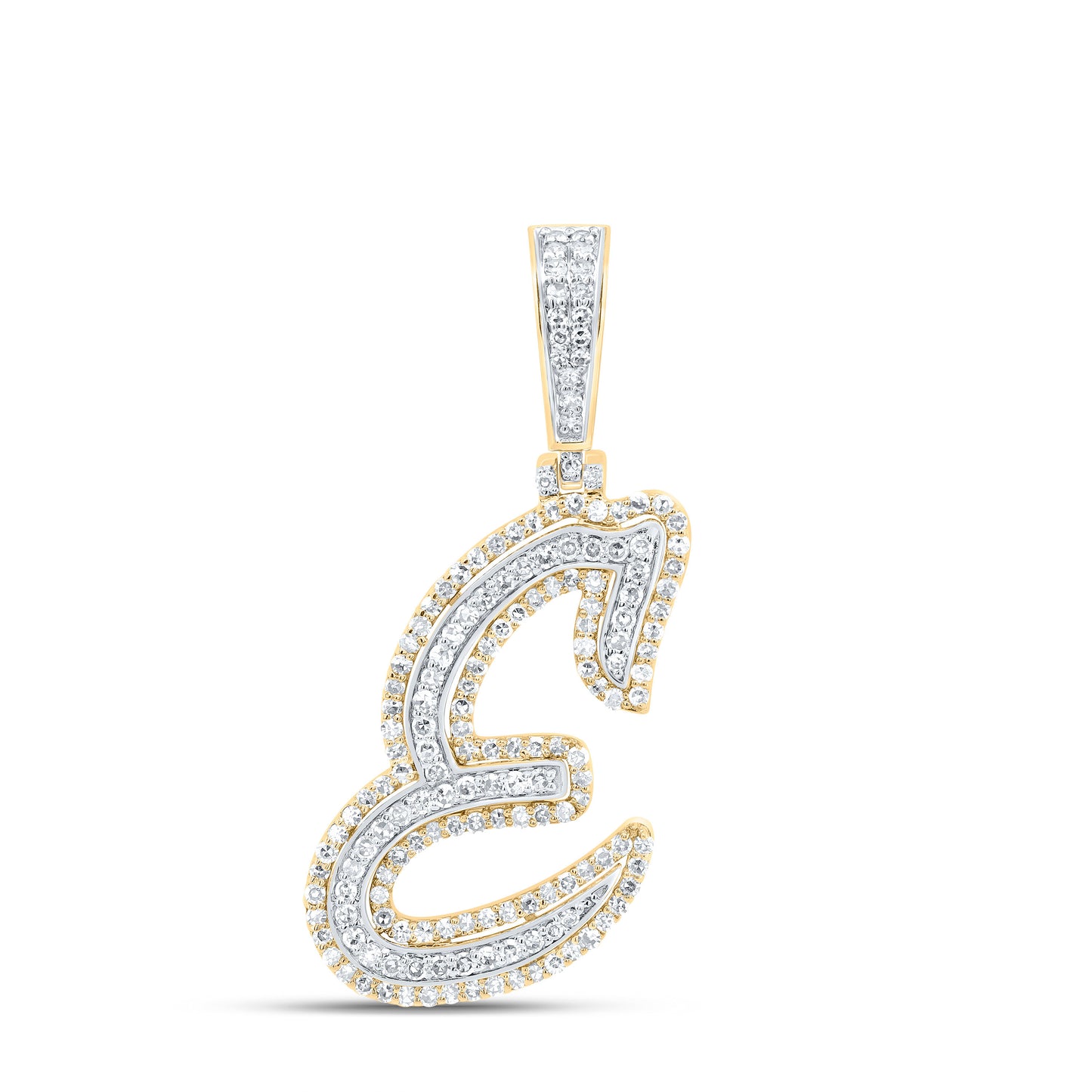 10kt Yellow Gold Diamond Fashion Initial Pendant