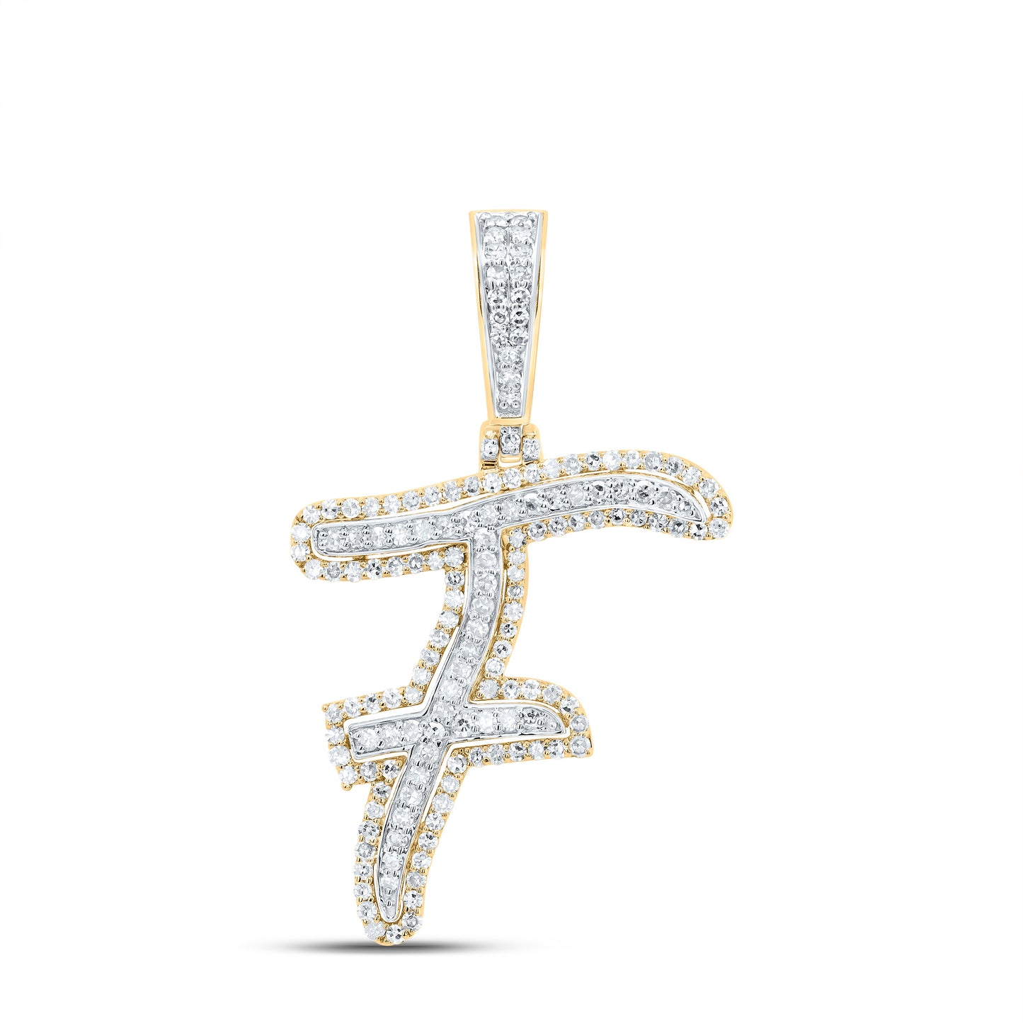 10kt Yellow Gold Diamond Fashion Initial Pendant