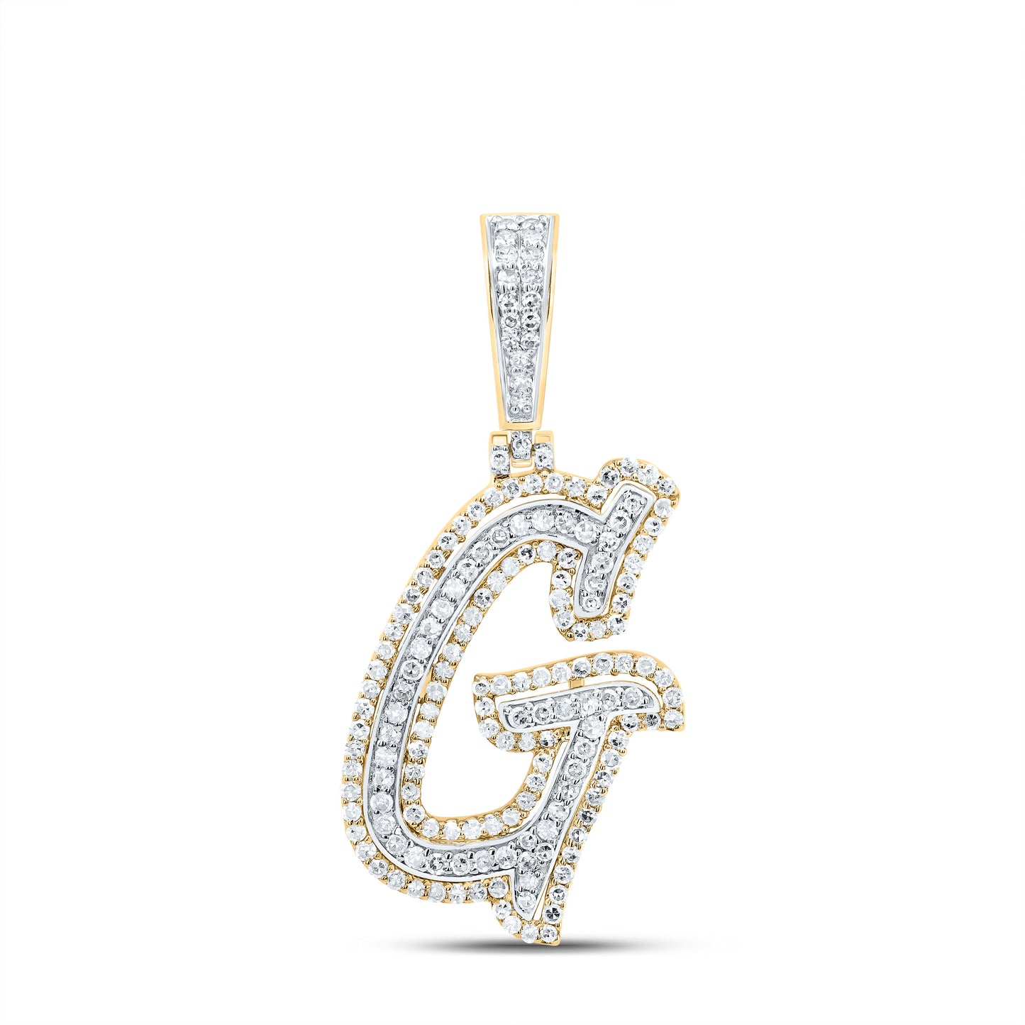 10kt Yellow Gold Diamond Fashion Initial Pendant