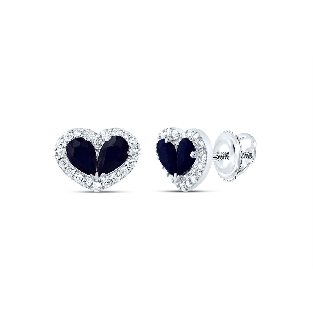 14kt Yellow Or White Or Rose Gold Natural Diamond Pear Natural Gem Heart Stud Earring