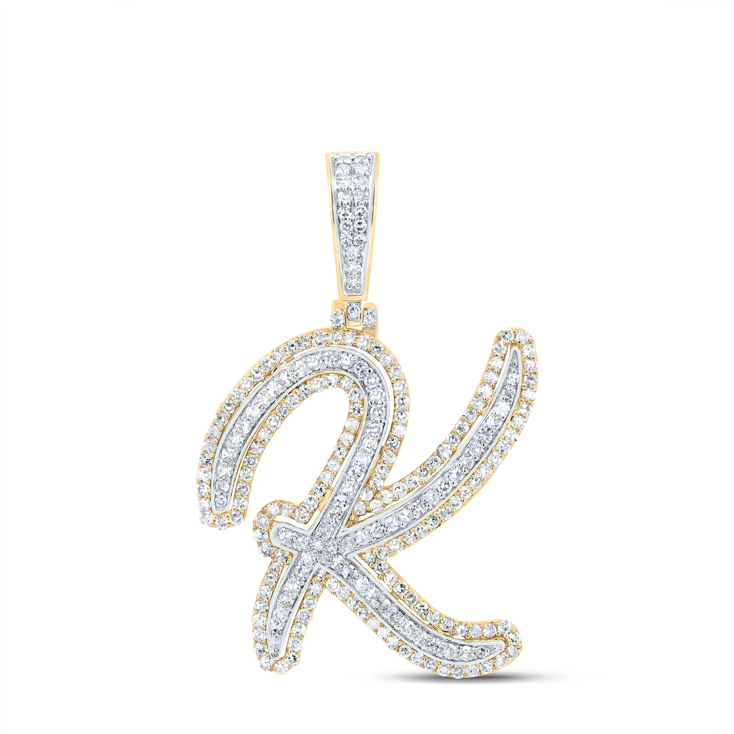 10kt Yellow Gold Diamond Fashion Initial Pendant