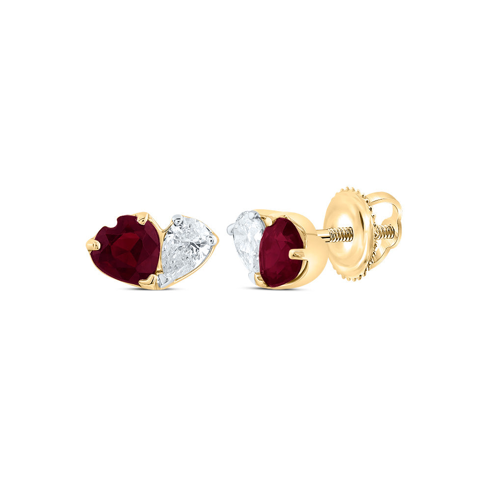 14kt Yellow Or White Or Rose Gold Natural Diamond Ana M 3mm Heart Natural Gem Heart Stud Earring