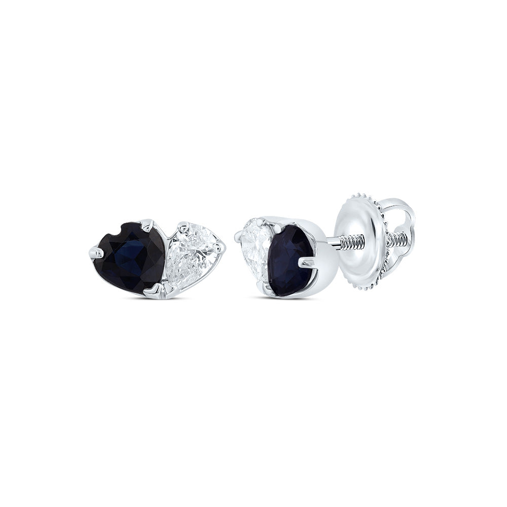14kt Yellow Or White Or Rose Gold Natural Diamond Ana M 3mm Heart Natural Gem Heart Stud Earring