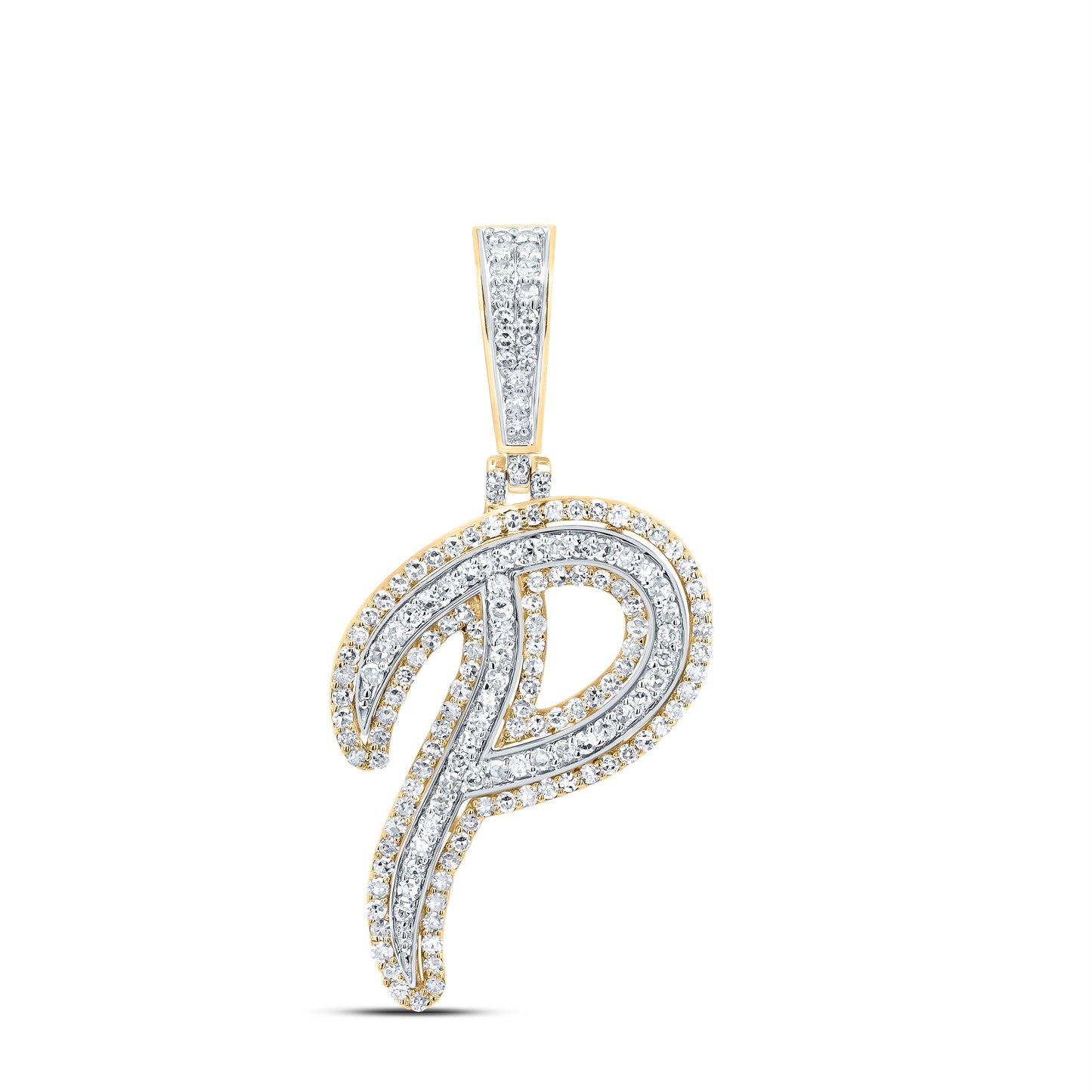 10kt Yellow Gold Diamond Fashion Initial Pendant