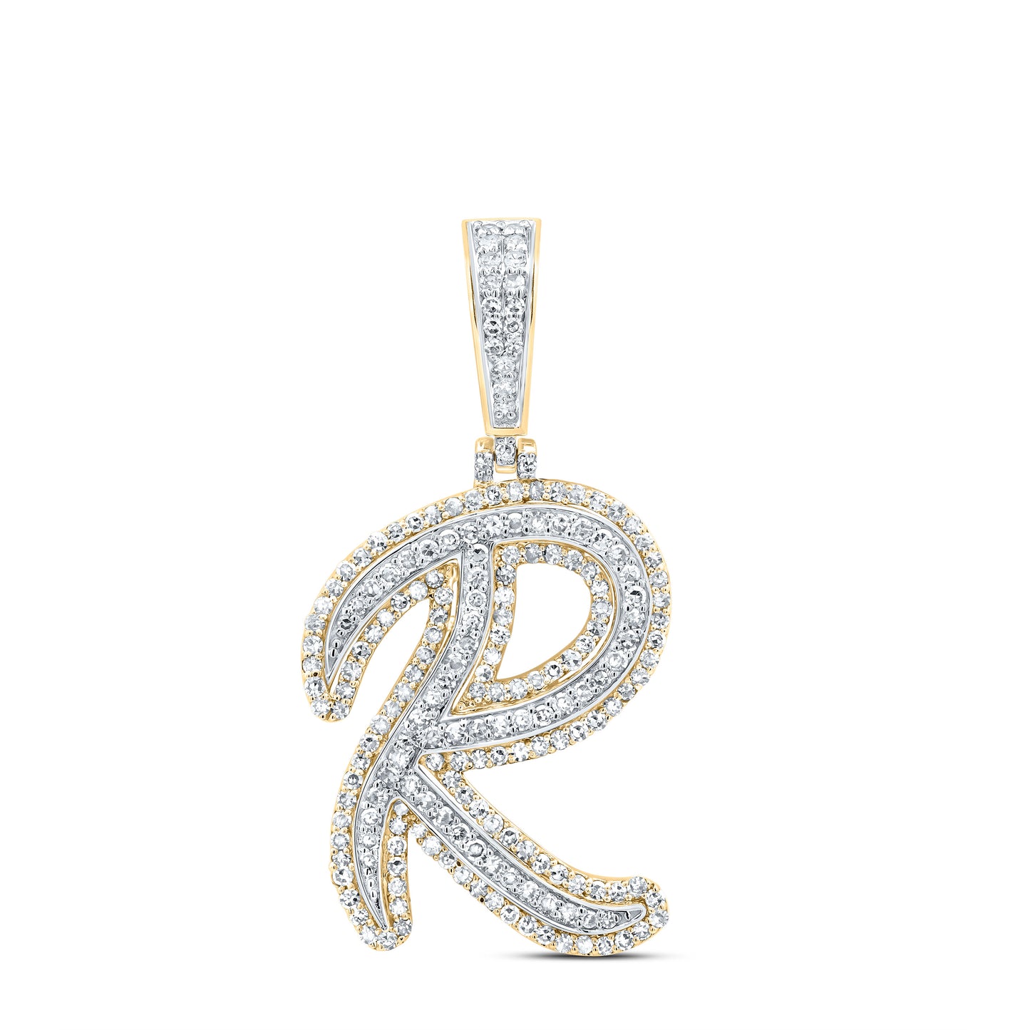 10kt Yellow Gold Diamond Fashion Initial Pendant