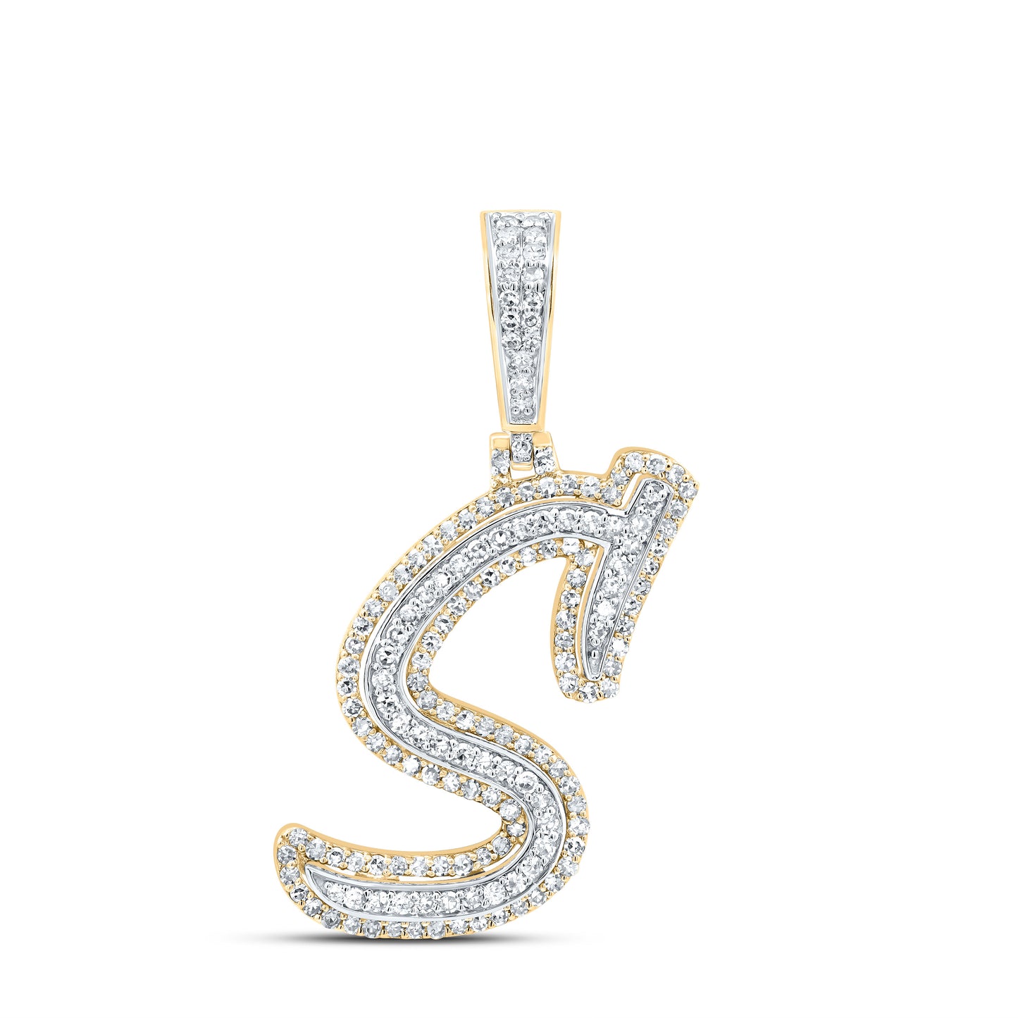 10kt Yellow Gold Diamond Fashion Initial Pendant