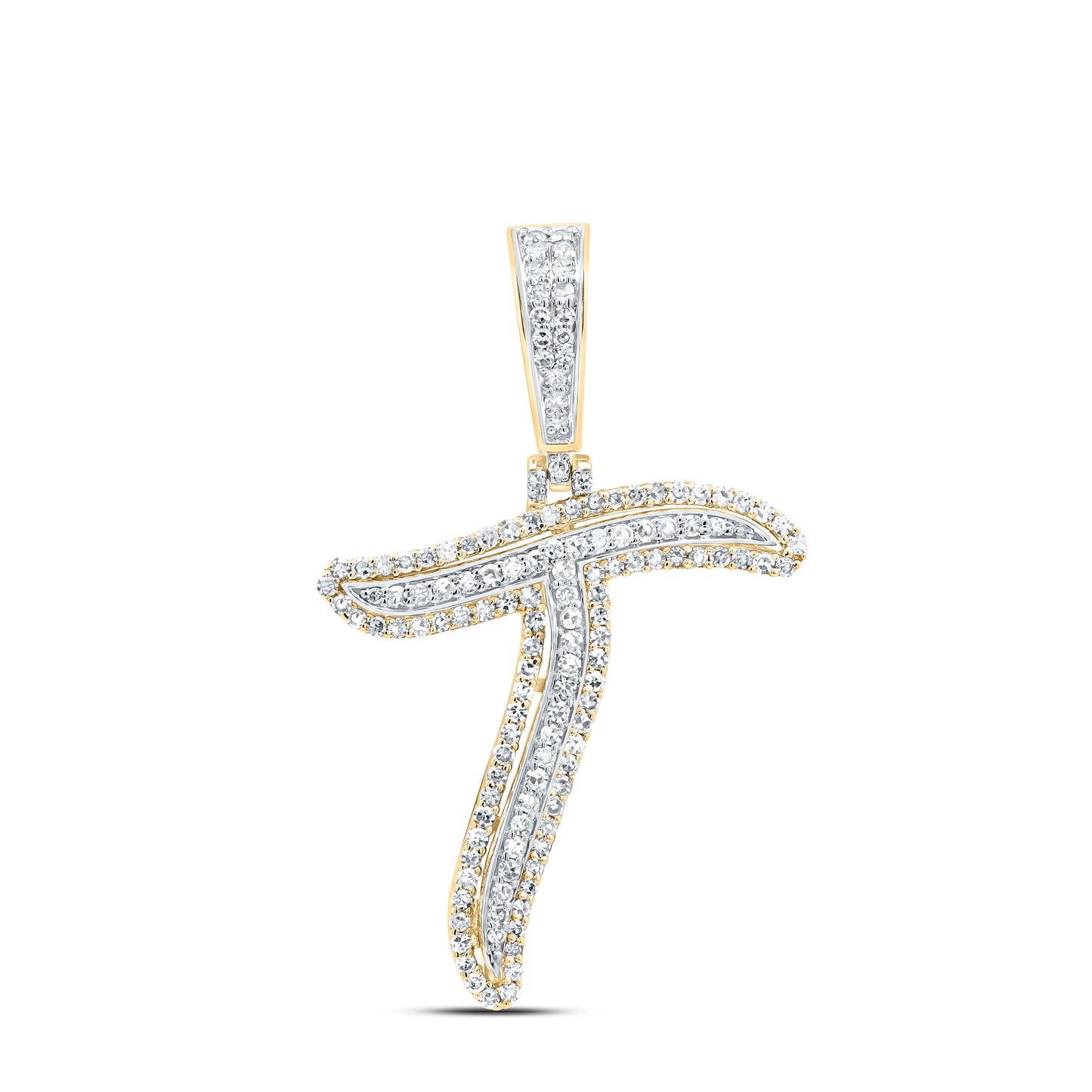 10kt Yellow Gold Diamond Fashion Initial Pendant
