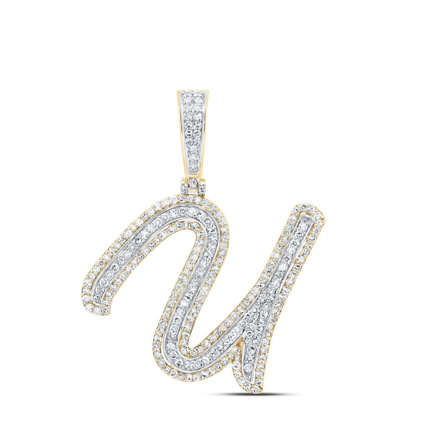 10kt Yellow Gold Diamond Fashion Initial Pendant
