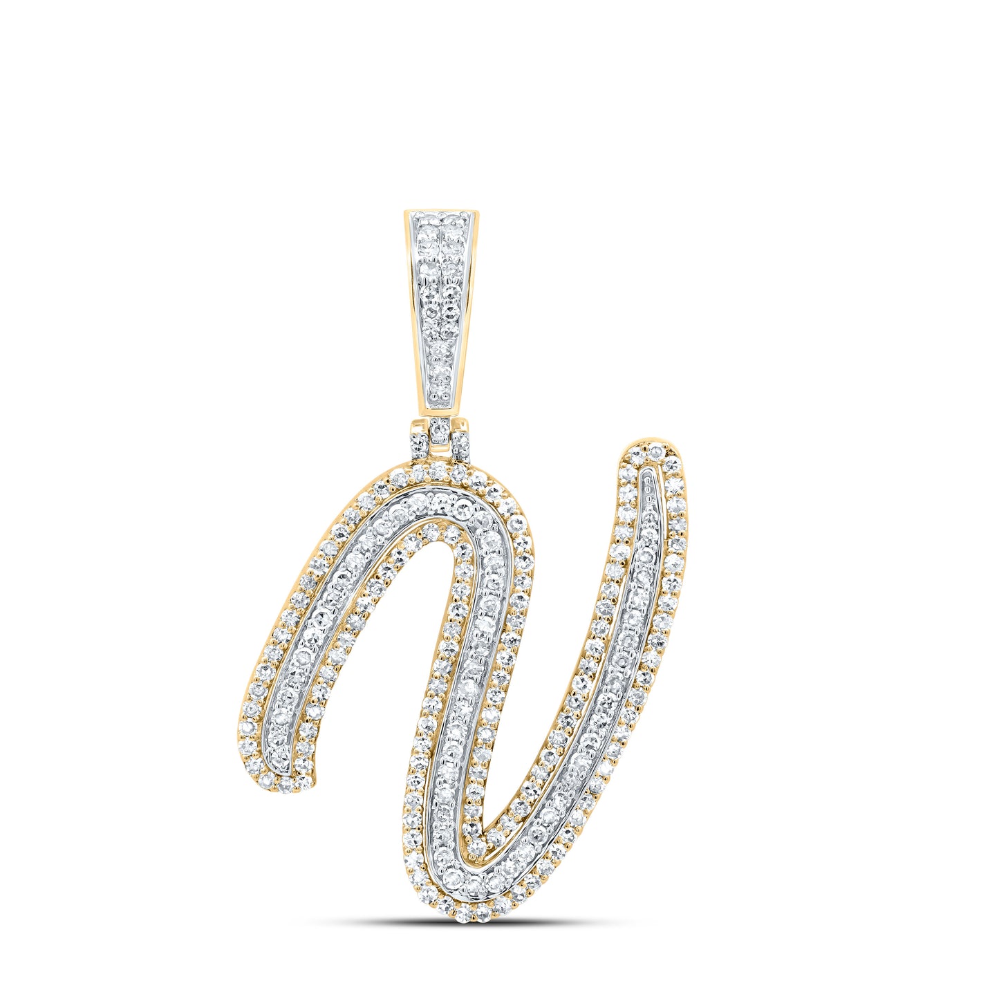 10kt Yellow Gold Diamond Fashion Initial Pendant
