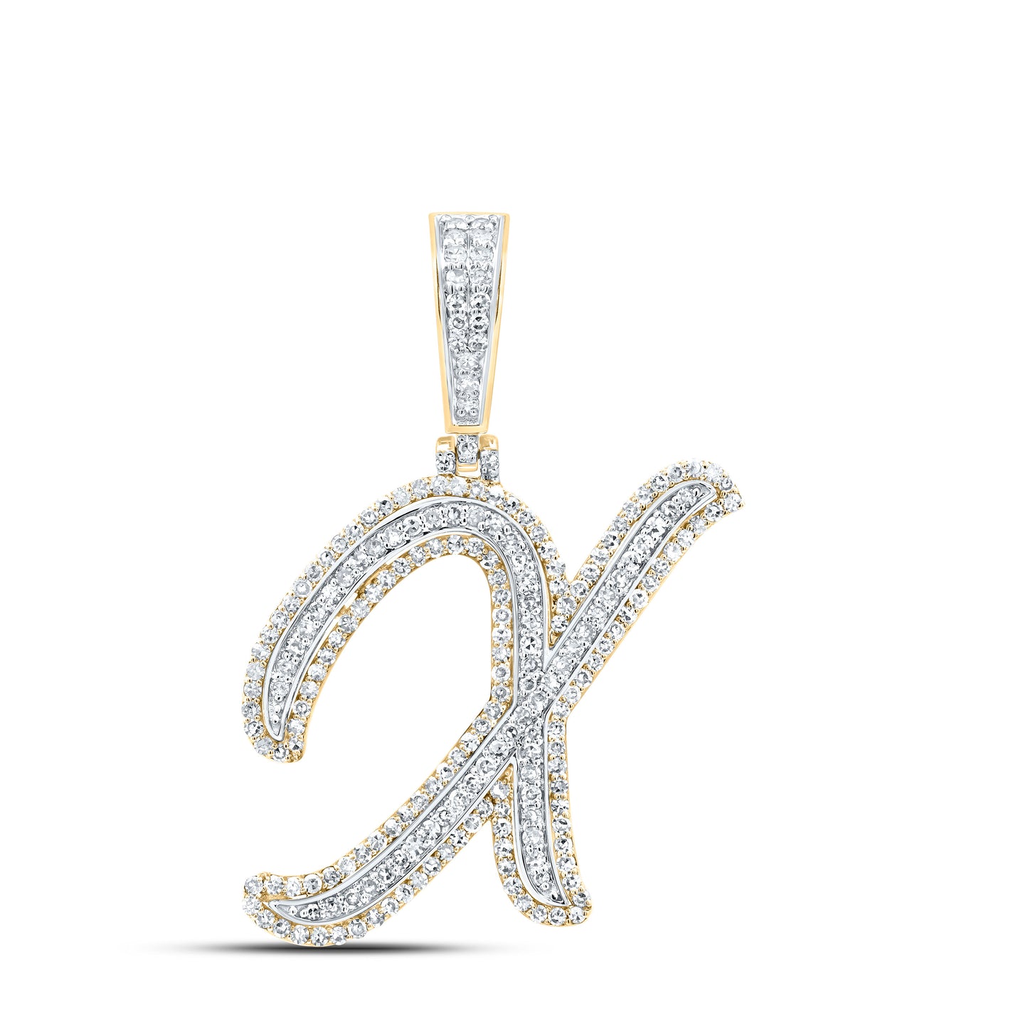 10kt Yellow Gold Diamond Fashion Initial Pendant
