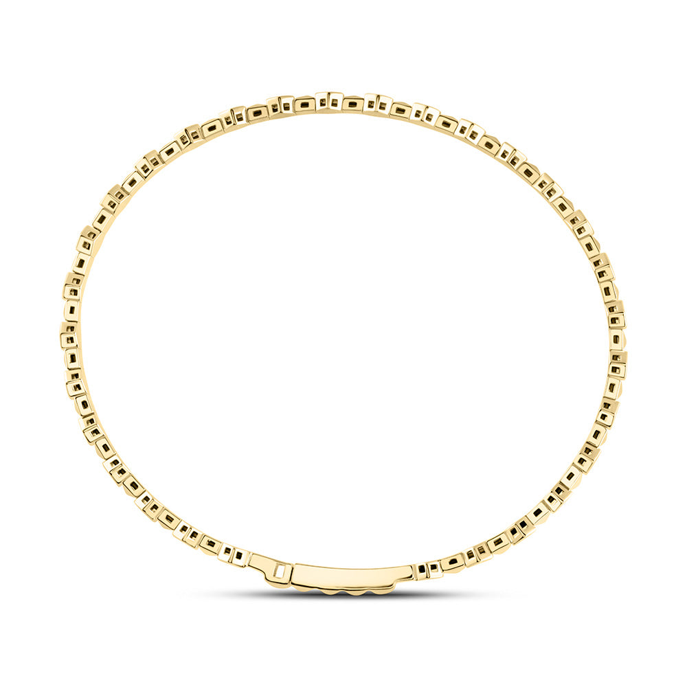 14kt Yellow Gold 3/8 Cttw Diamond Ana M Fashion Flexible Bangle (60x50mm)