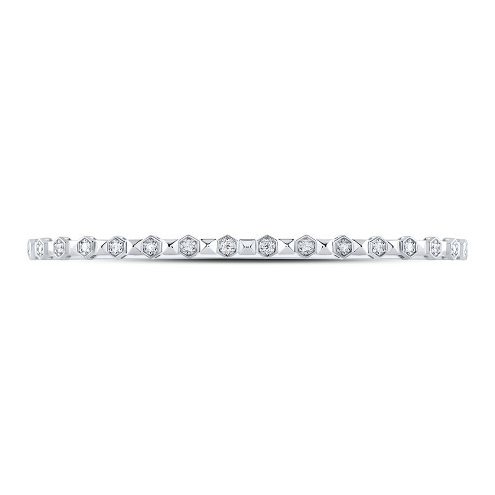 14kt White Gold 3/8 Cttw Diamond Ana M Fashion Flexible Bangle (60x50mm)
