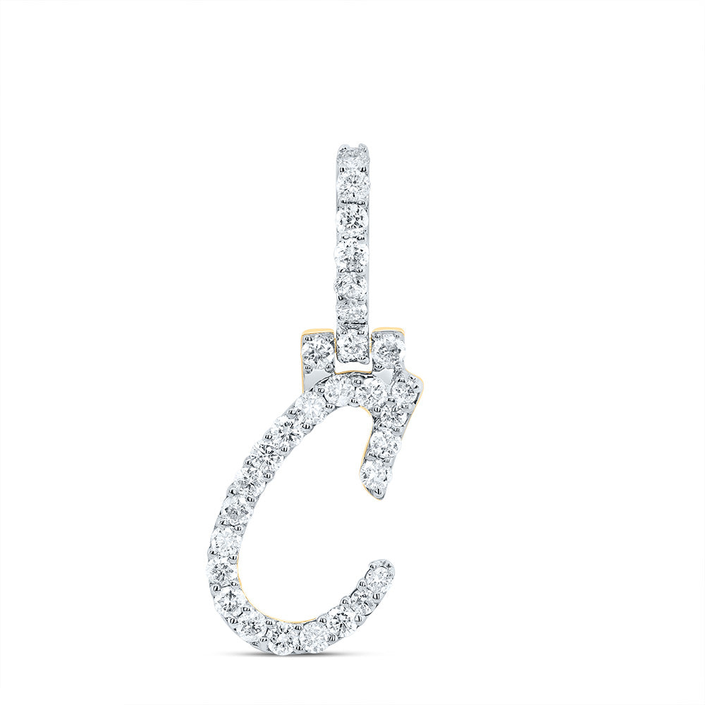 10kt Yellow Gold Diamond Fashion Initial Pendant