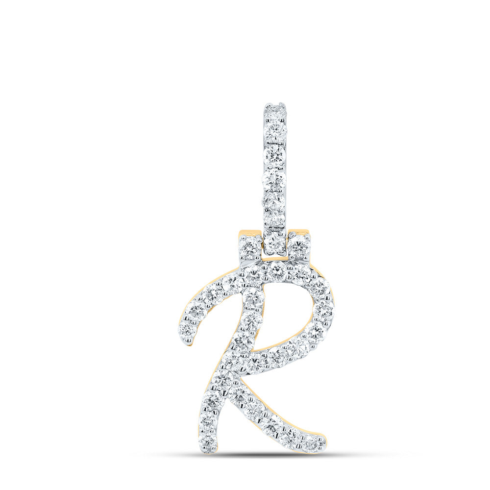 10kt Yellow Gold Diamond Fashion Initial Pendant