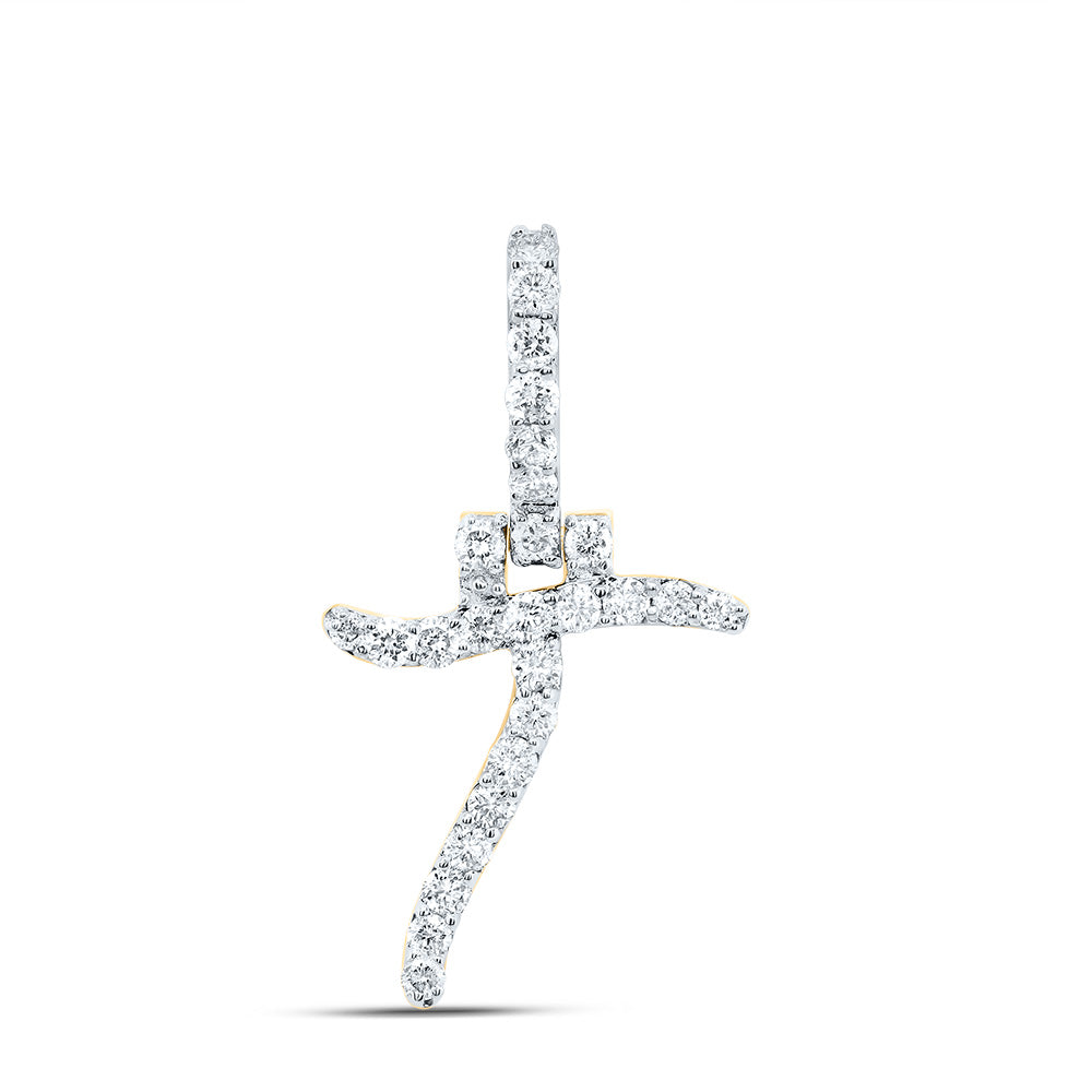 10kt Yellow Gold Diamond Fashion Initial Pendant
