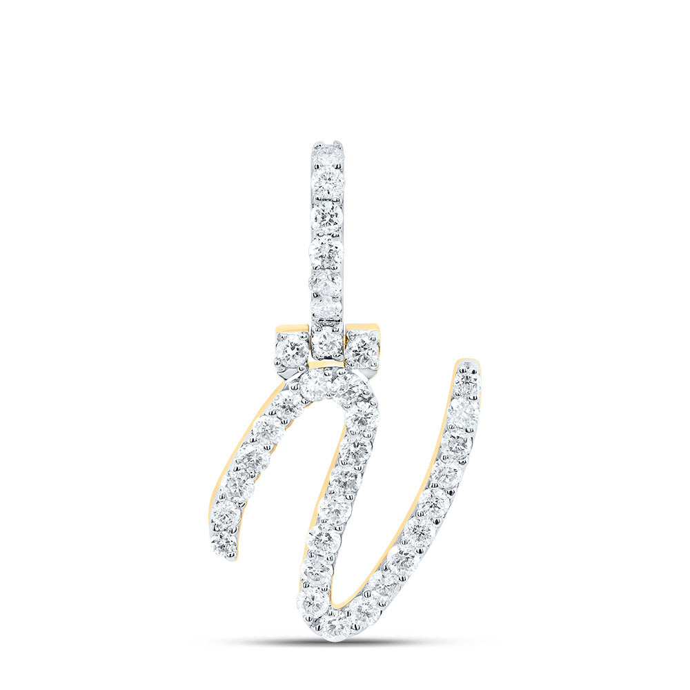 10kt Yellow Gold Diamond Fashion Initial Pendant