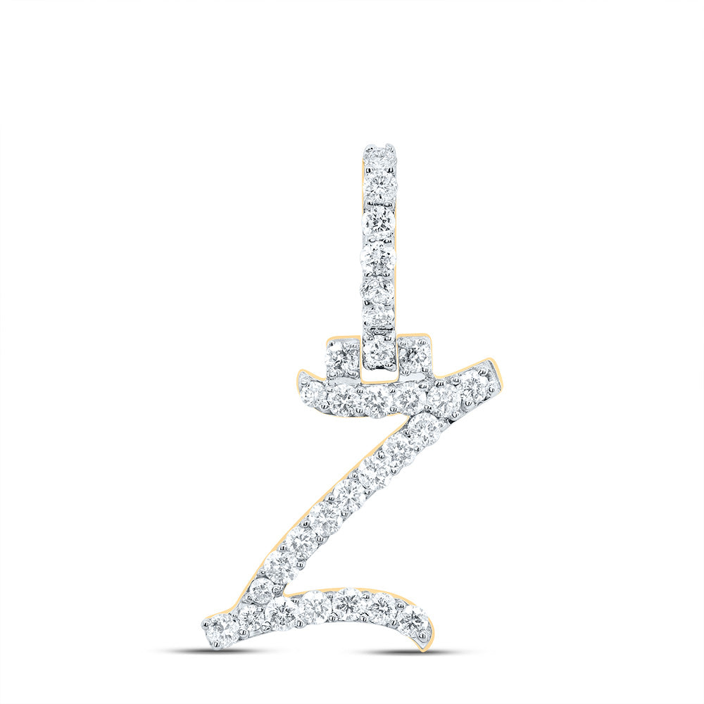 10kt Yellow Gold Diamond Fashion Initial Pendant