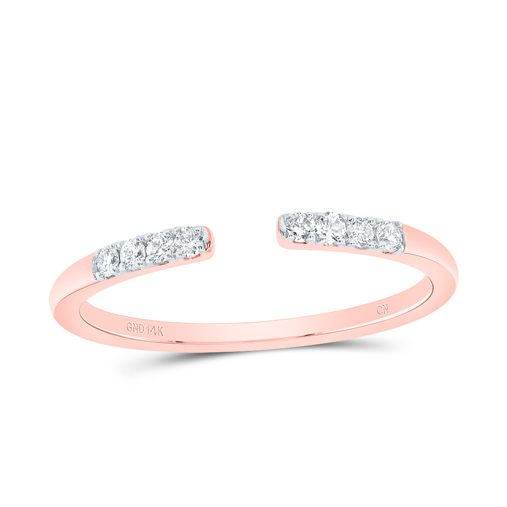 14K Rose Gold 1/10 Ct Diamond Fashion Ladies Band, Womens Size: 5-9