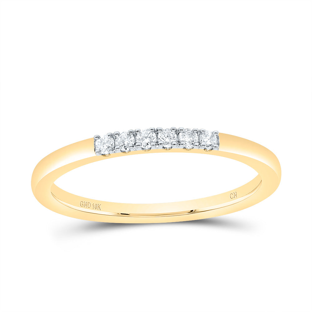 10kt Yellow Gold 1/10 Cttw Diamond Fashion Bridal Wedding Engagement Anniversary Womens Band, Women Size: 5-9