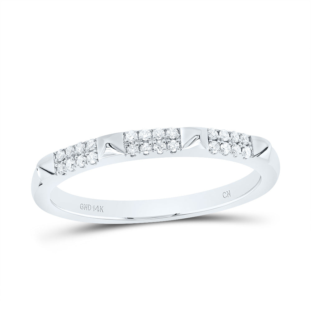14kt White Gold 1/10 Cttw Diamond Fashion Bridal Wedding Engagement Anniversary Womens Band, Women Size: 5-9