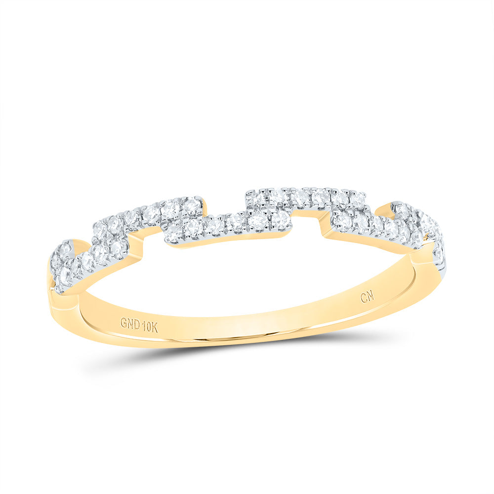 10kt Yellow Gold 1/6 Cttw Diamond Fashion Bridal Wedding Engagement Anniversary Womens Band, Women Size: 5-9