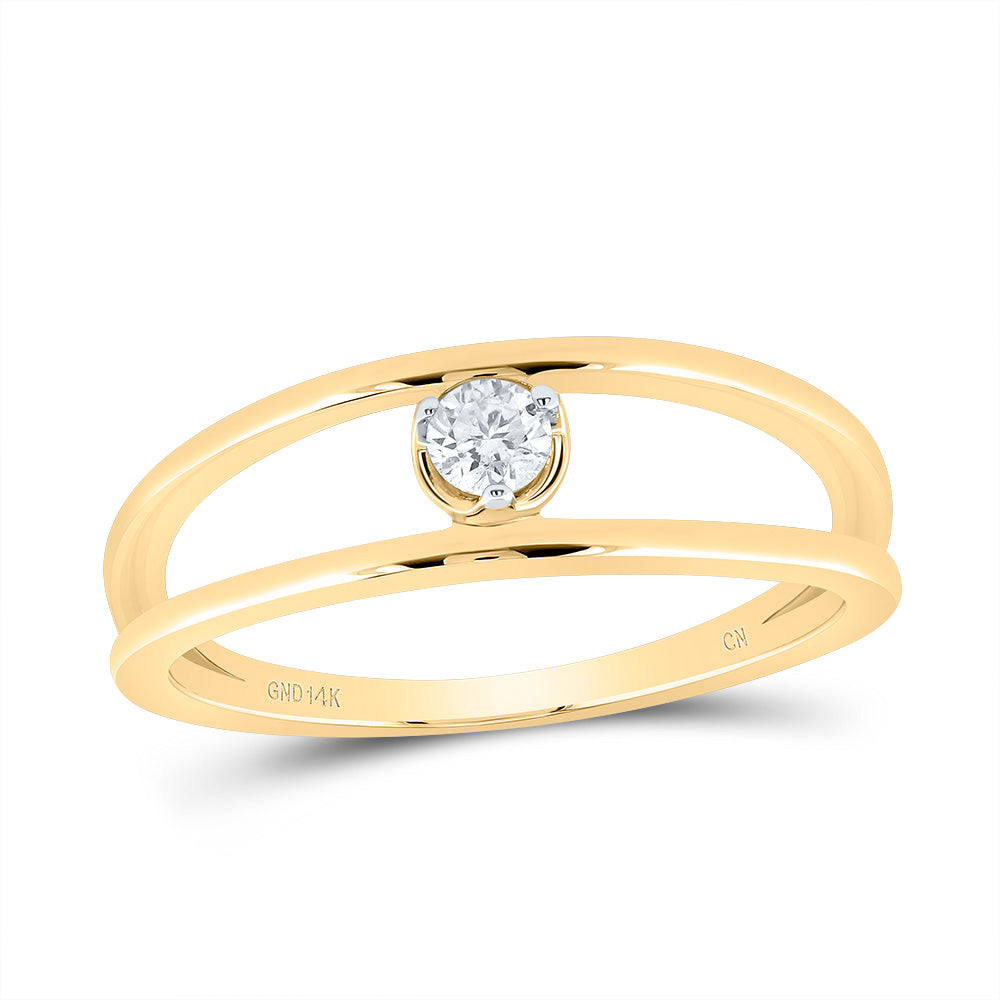 14kt Yellow Gold 1/8 Cttw Diamond Fashion Promise Wedding Engagement Anniversary Ring, Women Size: 5-9
