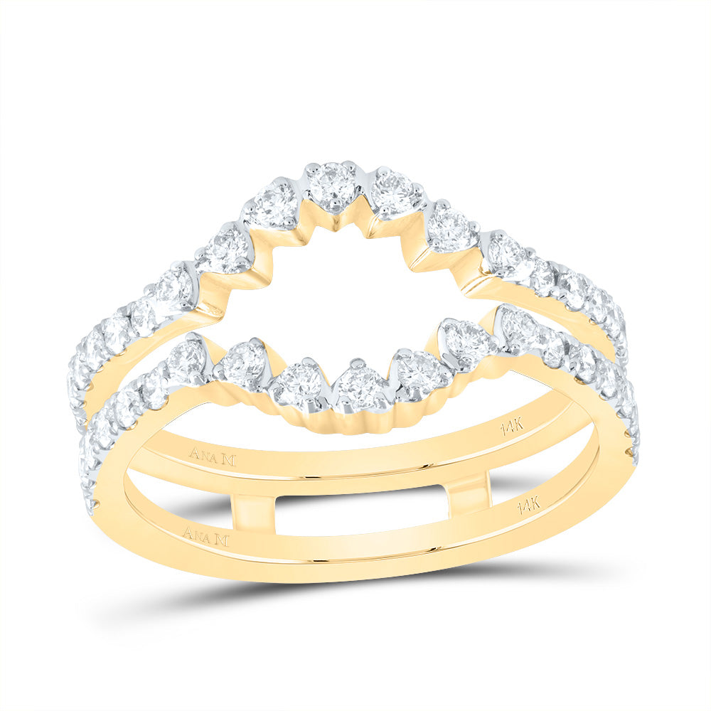 14kt Yellow Gold 5/8 Cttw Diamond Ana M Cnc Wedding Engagement Anniversary Enhancer Ring, Women Size: 5-9