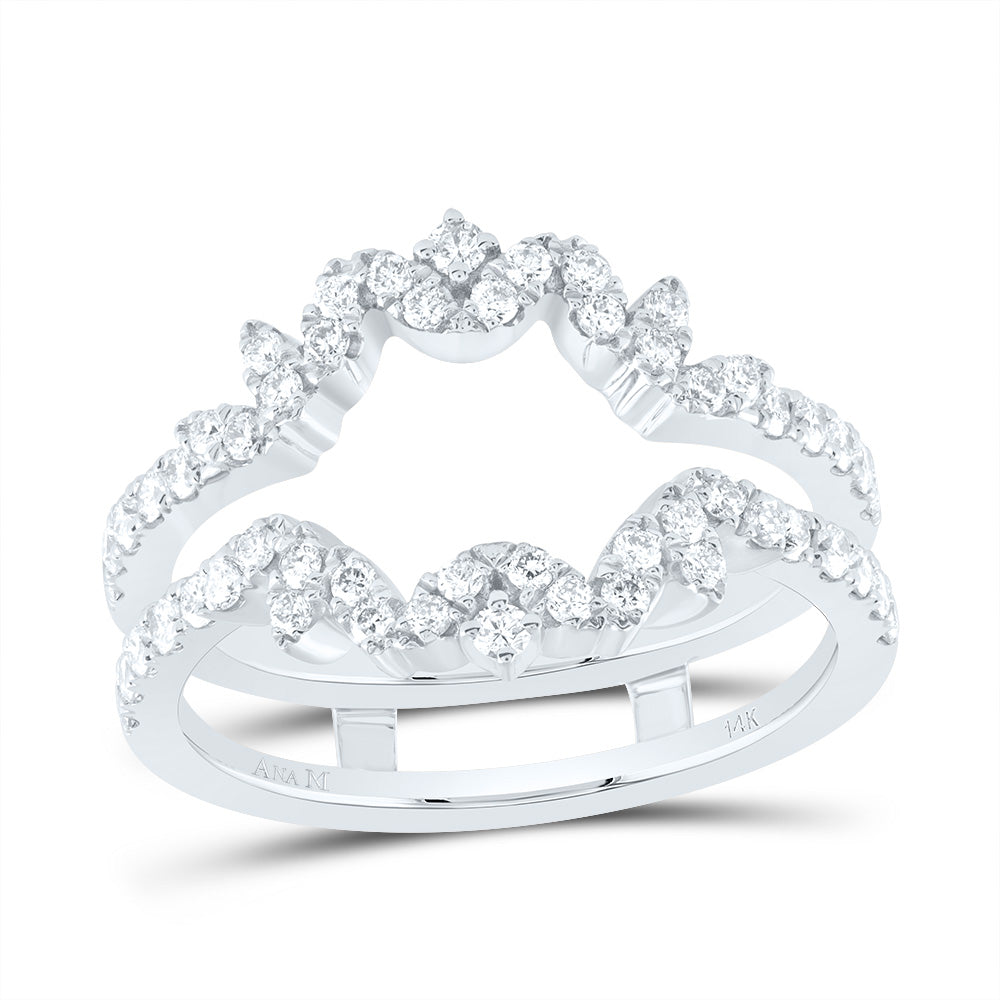 14kt White Gold 5/8 Cttw Diamond Ana M Cnc Wedding Engagement Anniversary Enhancer Ring, Women Size: 5-9