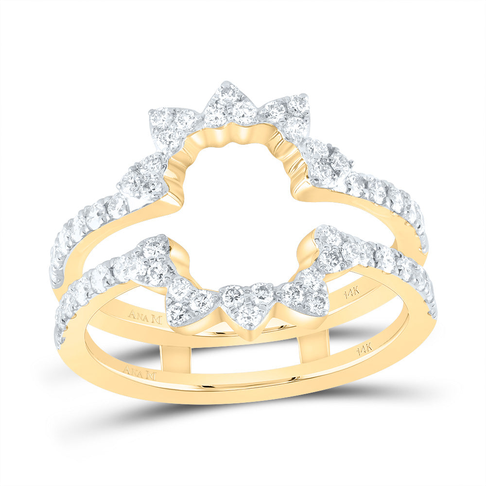 14kt Yellow Gold 5/8 Cttw Diamond Ana M Cnc Wedding Engagement Anniversary Enhancer Ring, Women Size: 5-9