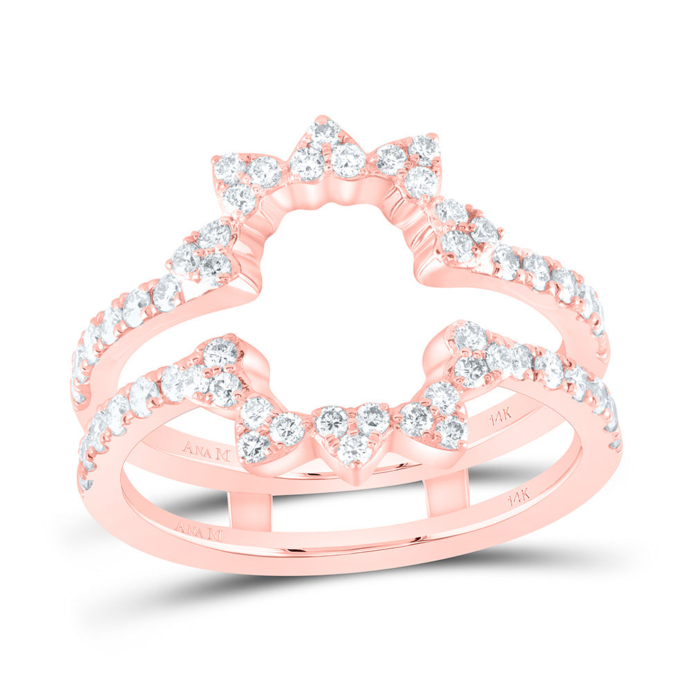 14kt Rose Gold 5/8 Cttw Diamond Ana M Cnc Wedding Engagement Anniversary Enhancer Ring, Women Size: 5-9