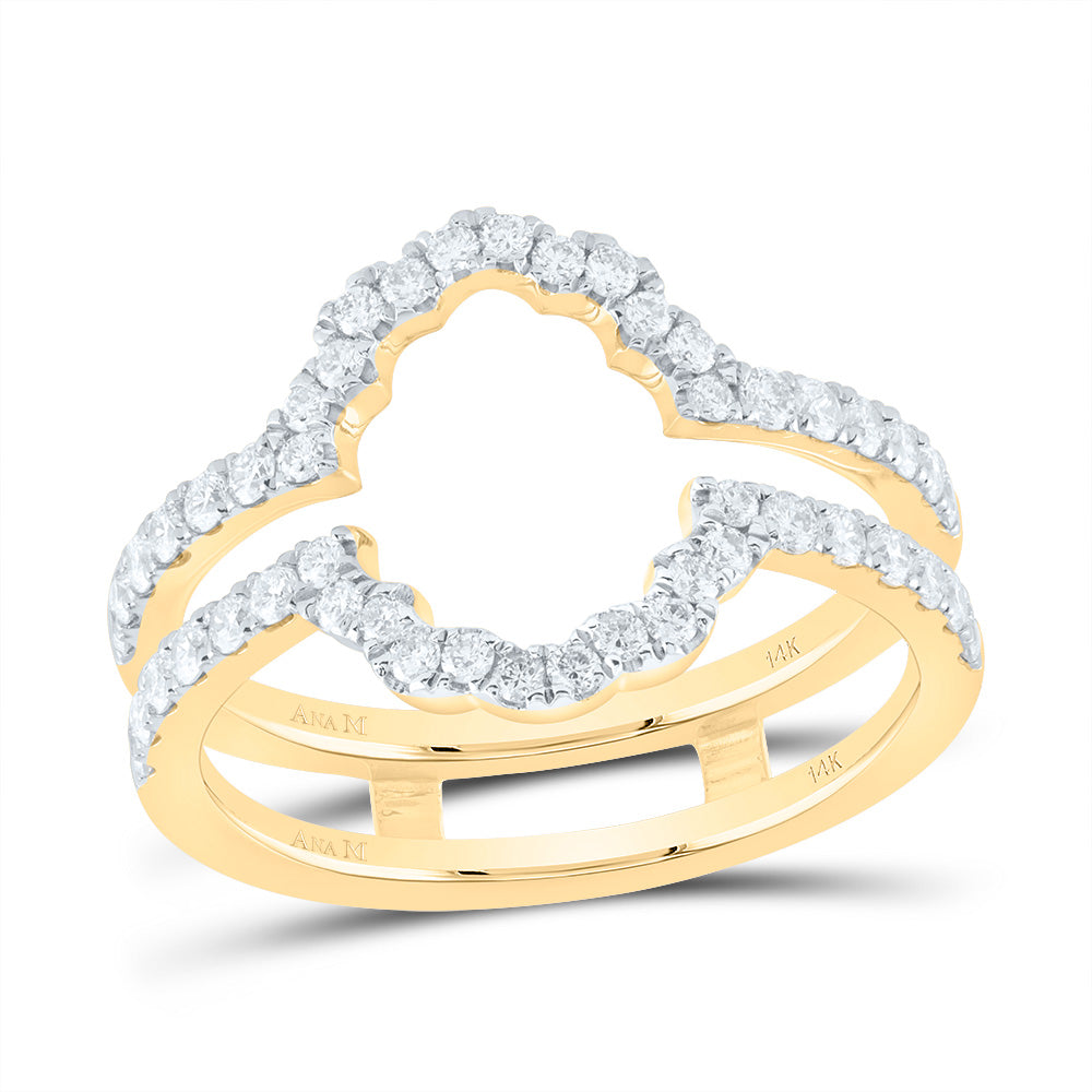14kt Yellow Gold 5/8 Cttw Diamond Ana M Cnc Wedding Engagement Anniversary Enhancer Ring, Women Size: 5-9
