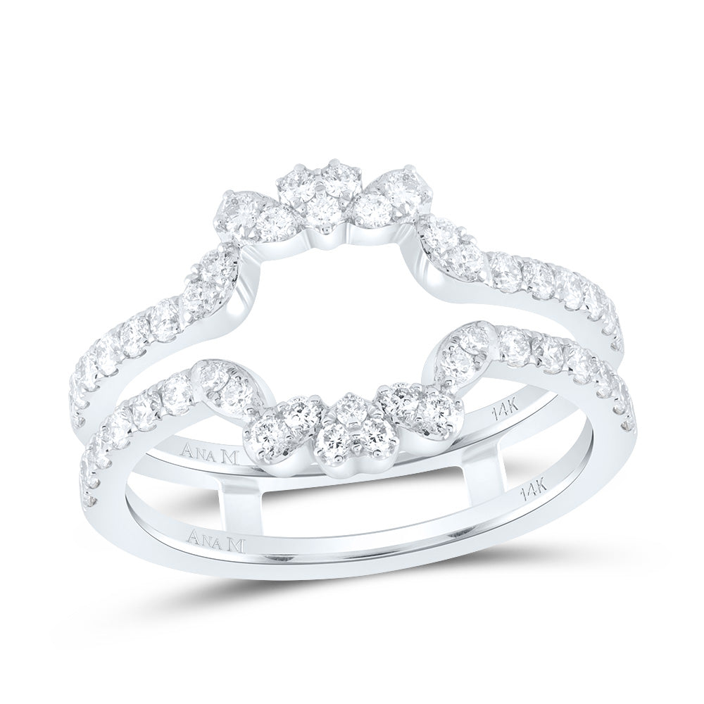 14kt White Gold 3/4 Cttw Diamond Ana M Cnc Wedding Engagement Anniversary Enhancer Ring, Women Size: 5-9