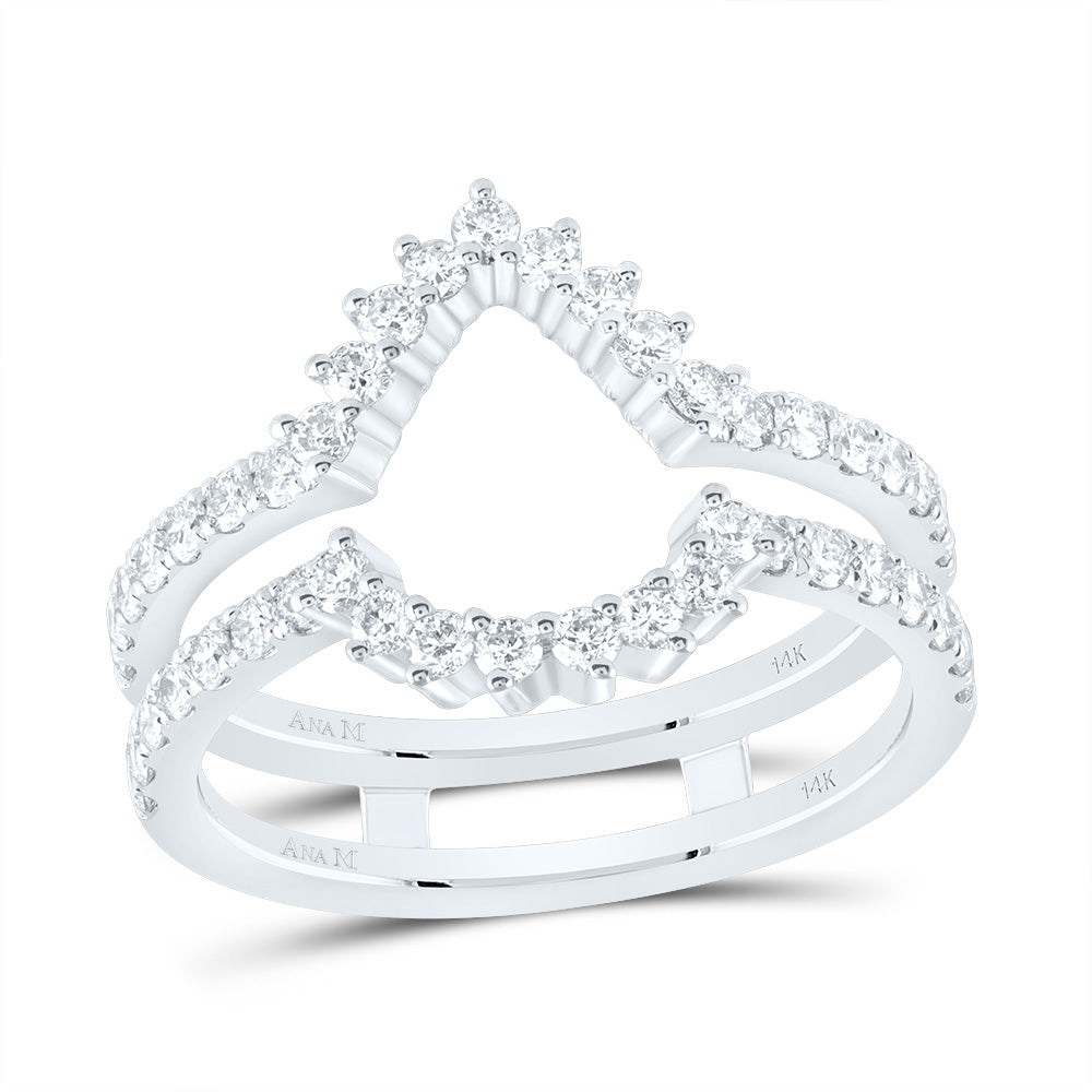14kt White Gold 7/8 Cttw Diamond Ana M Cnc Wedding Engagement Anniversary Enhancer Ring, Women Size: 5-9