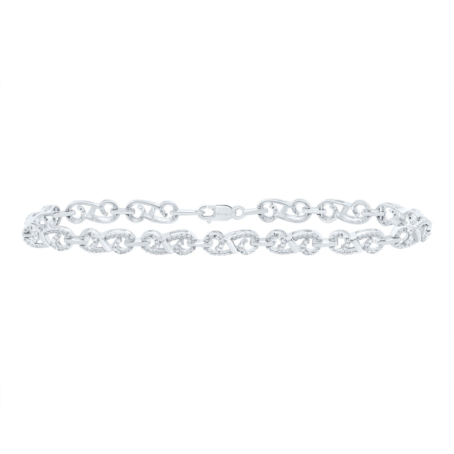 Sterling Silver 1/3 Cttw Diamond Bracelet, Length: 7 Inch