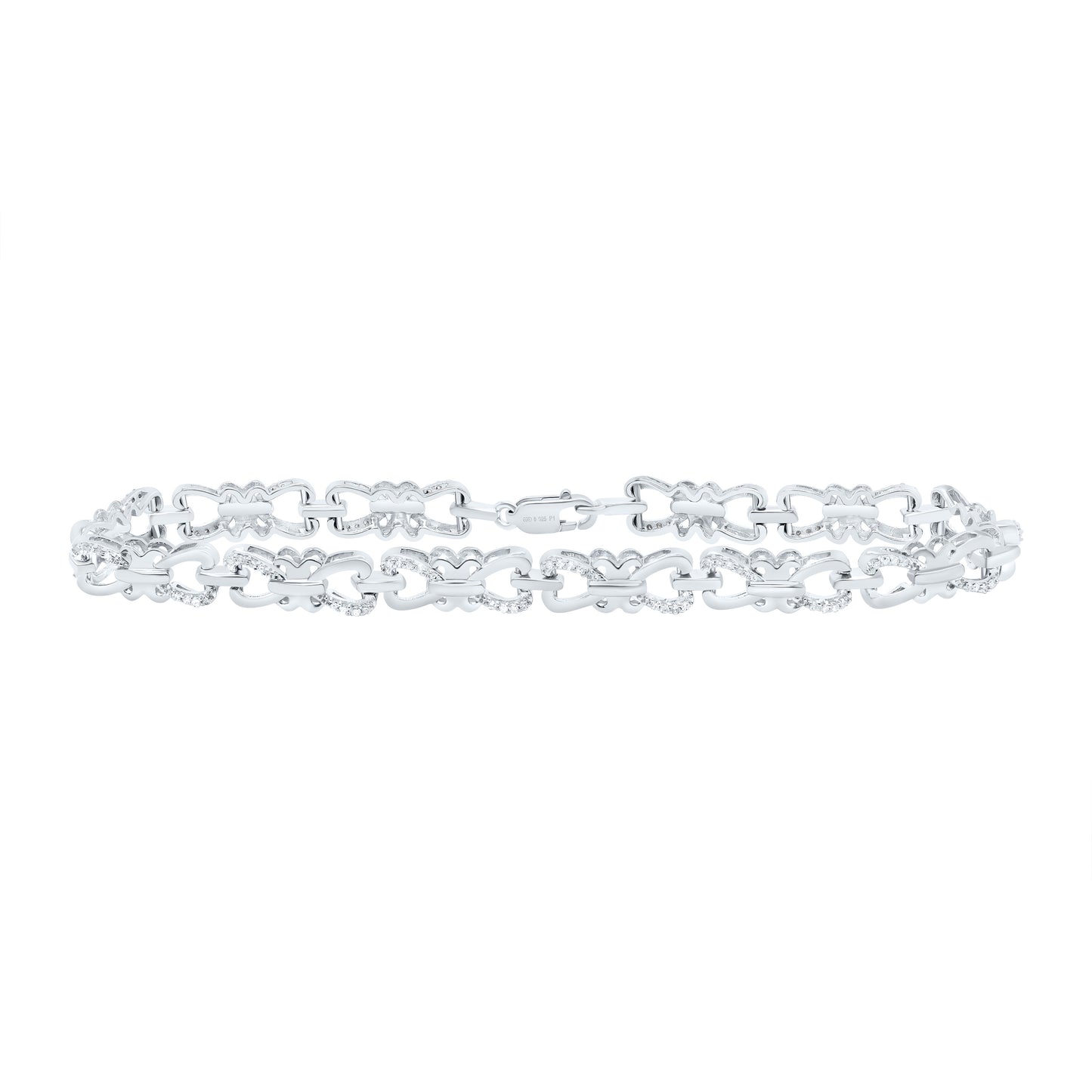 Sterling Silver 1/4 Cttw Diamond Bracelet, Length: 7 Inch
