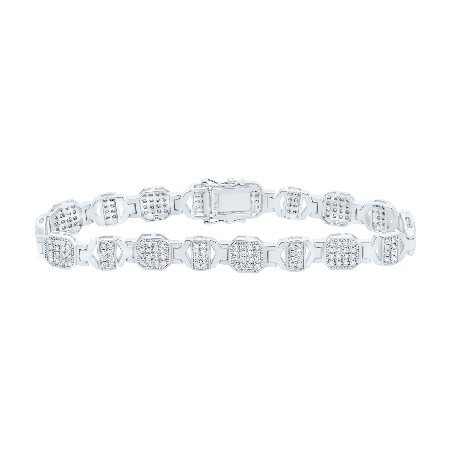 Sterling Silver 5/8 Cttw Diamond Bracelet, Length: 8 Inch