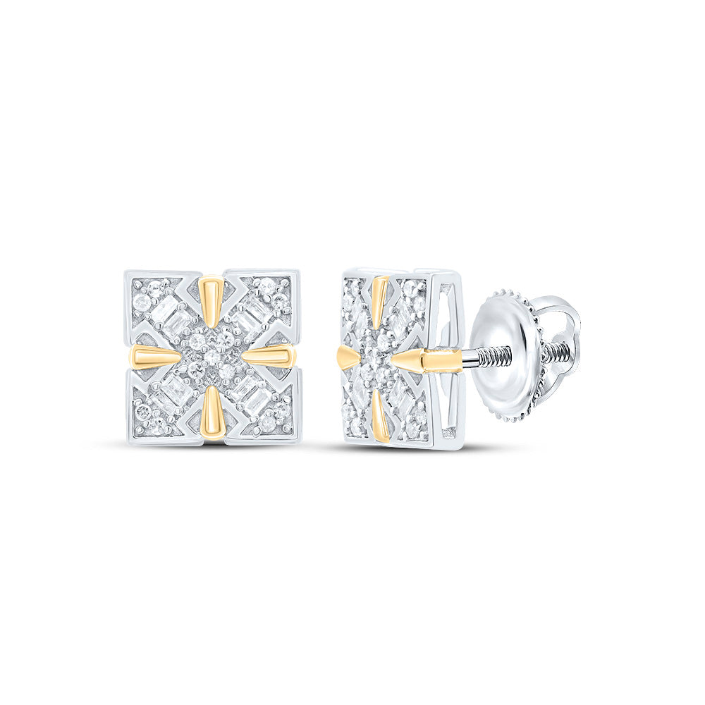 Sterling Silver 1/6 Cttw Diamond Stud Earring