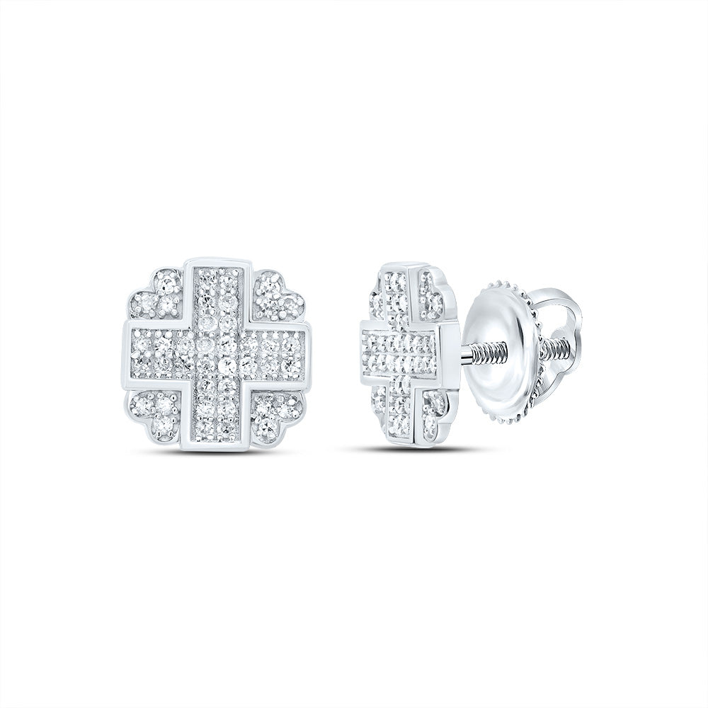 Sterling Silver 1/3 Cttw Diamond Stud Earring