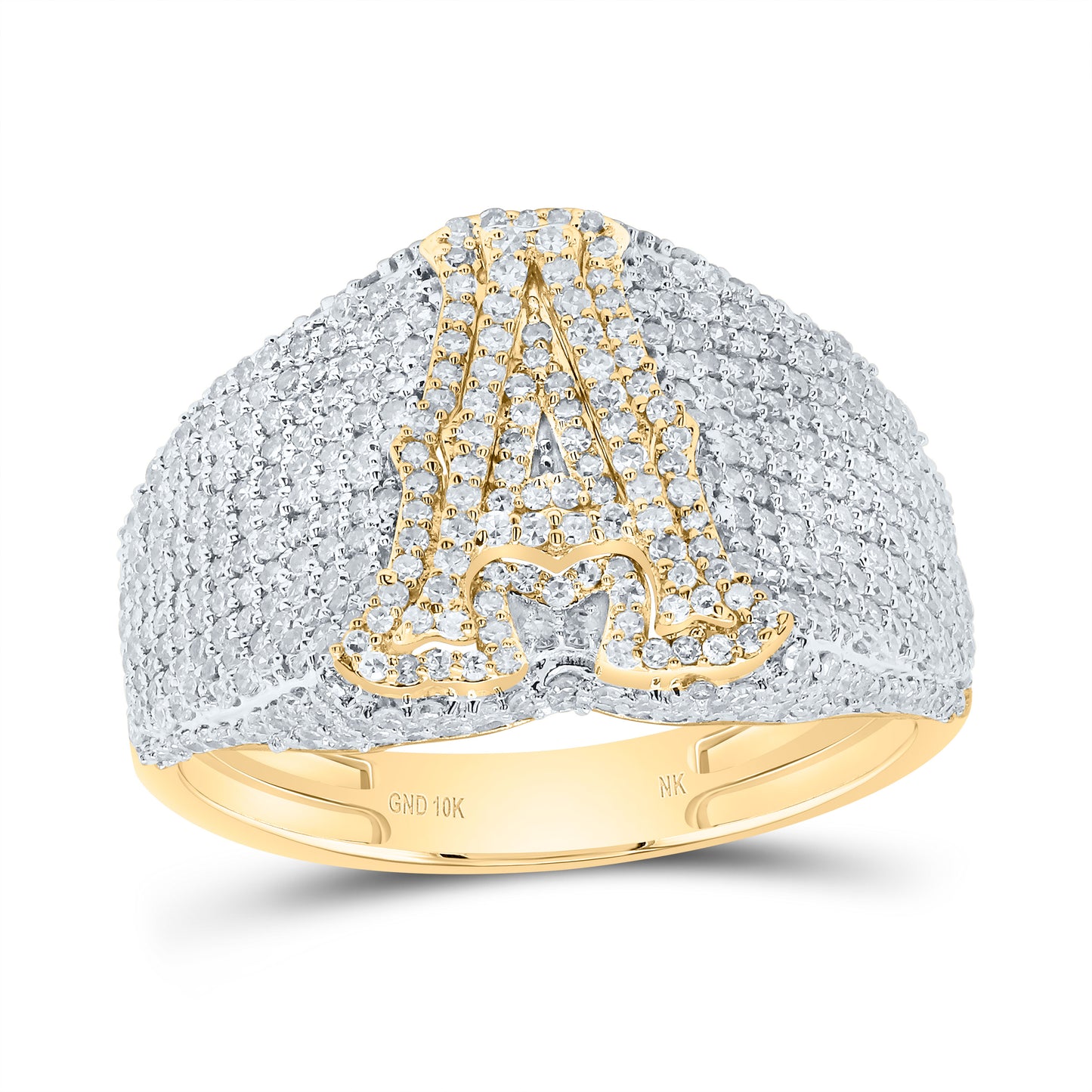 10kt Yellow Gold Diamond Initial Men's Ring