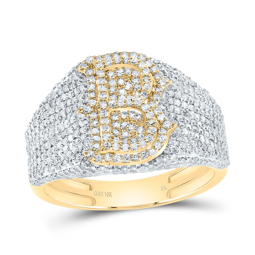 10kt Yellow Gold Diamond Initial Men's Ring