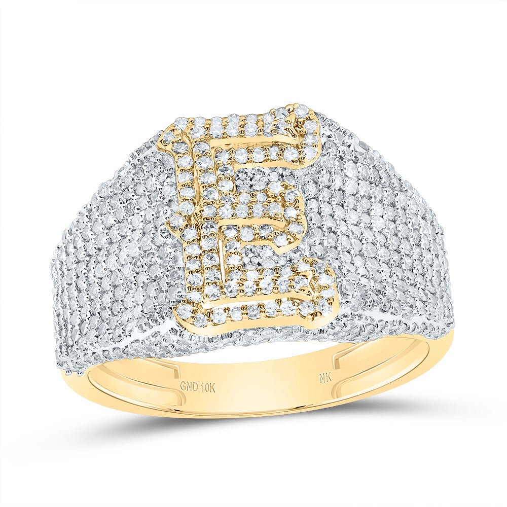 10kt Yellow Gold Diamond Initial Men's Ring