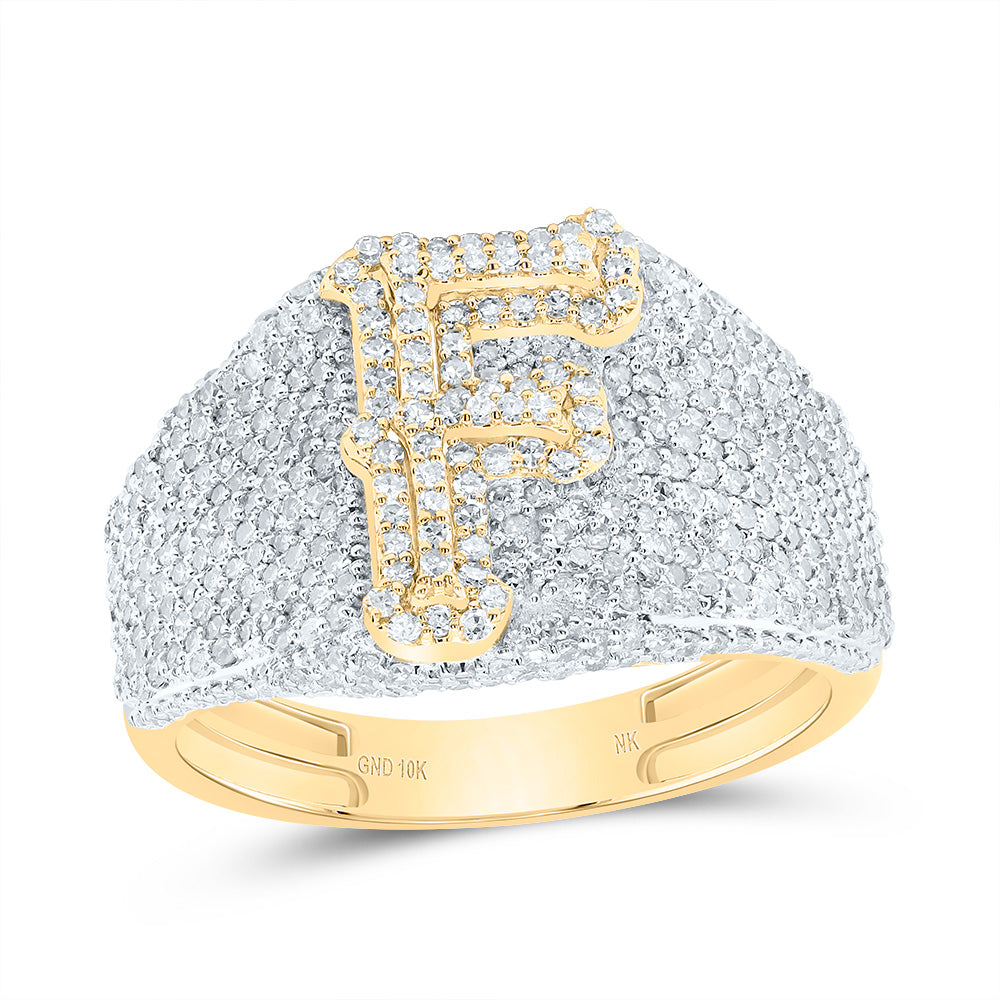 10kt Yellow Gold Diamond Initial Men's Ring