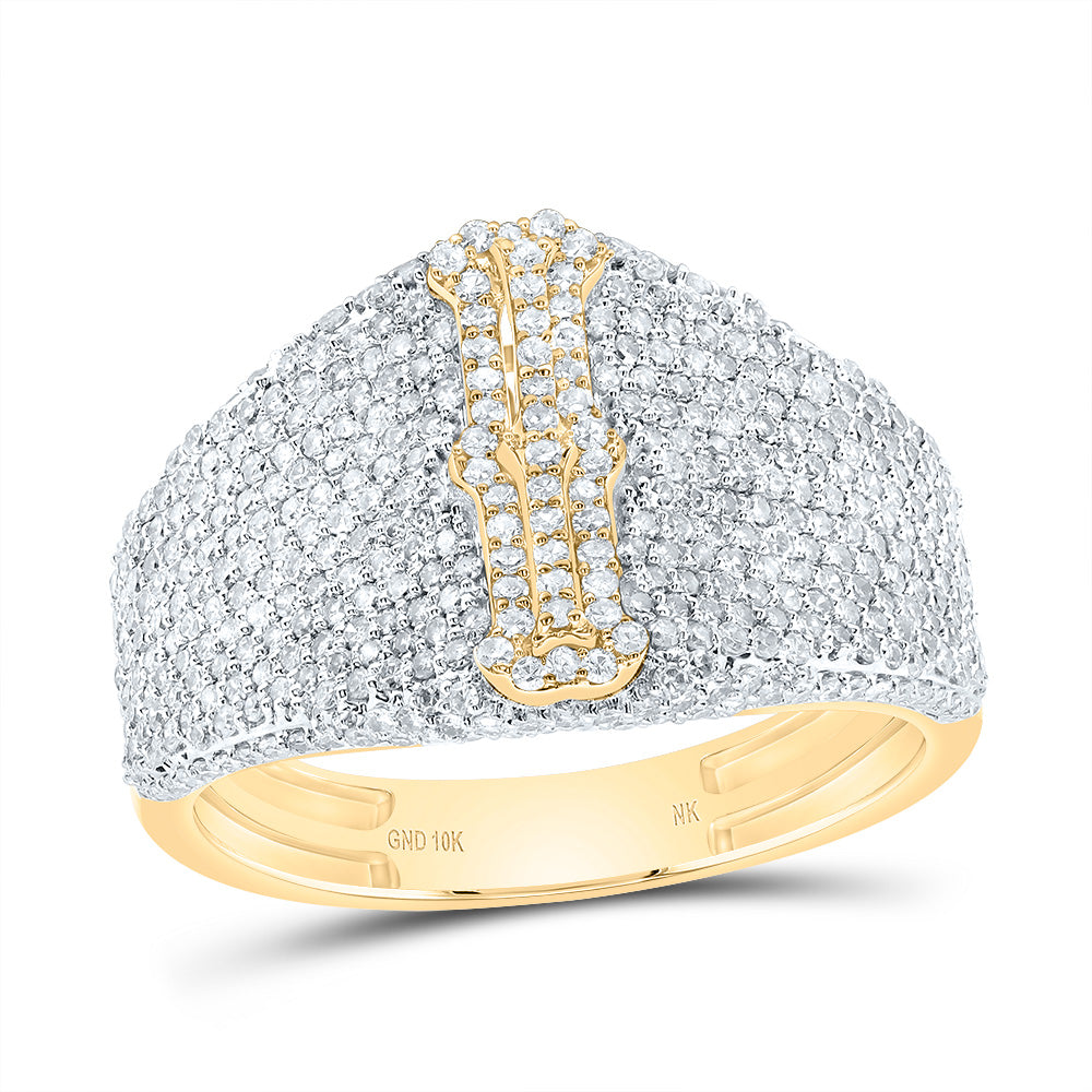 10kt Yellow Gold Diamond Initial Men's Ring