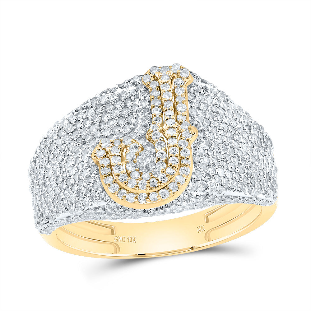 10kt Yellow Gold Diamond Initial Men's Ring