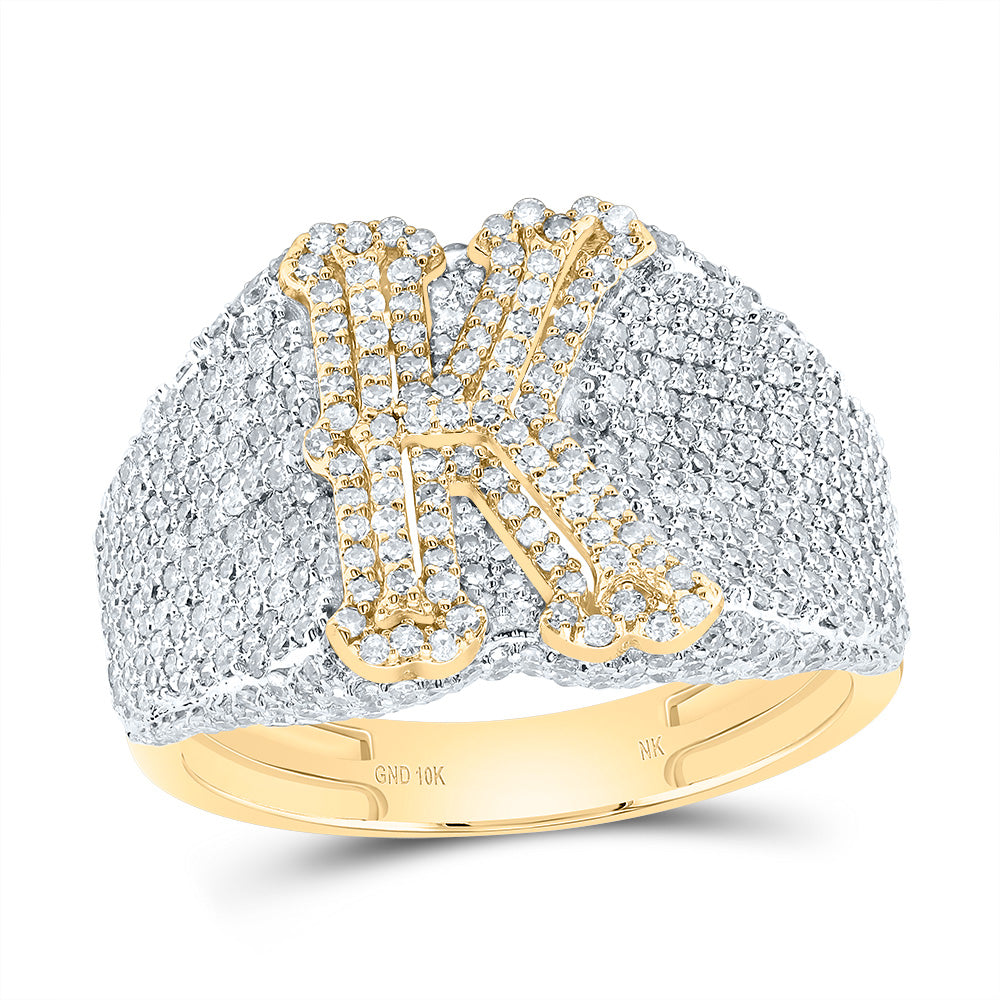 10kt Yellow Gold Diamond Initial Men's Ring